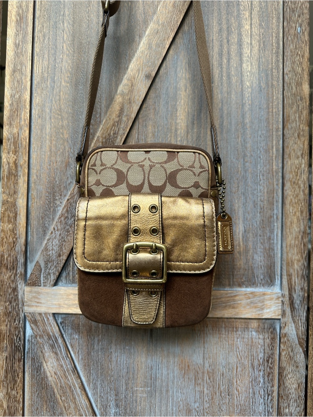 Coach Vintage Y2K Special Edition Soho Legacy Leather & Suede  Crossbody Bag